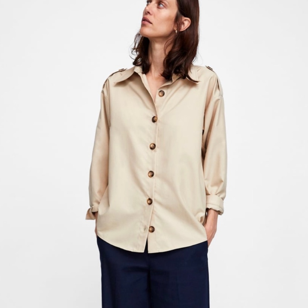 Zara Beige Shirt NWOT